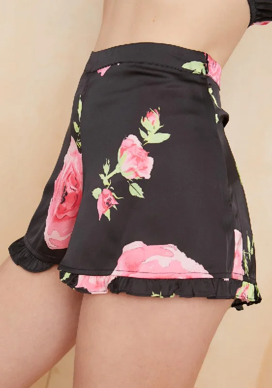 Midnight Oasis Ruffle Shorts