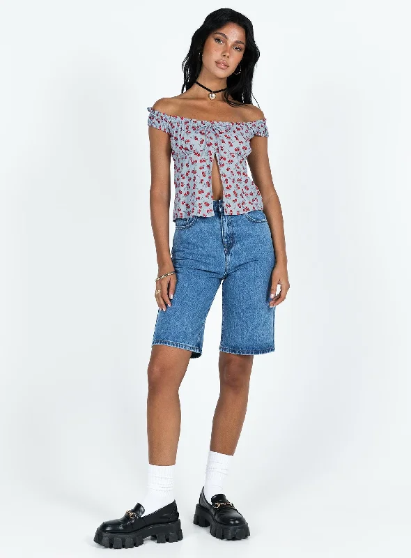 Seville Denim Shorts Mid Wash