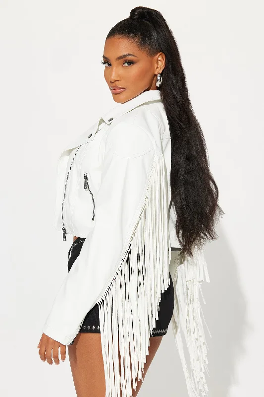 Western Fringe Jacket - White