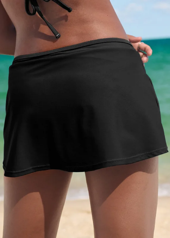 Skirted ring bikini bottom - Black Beauty