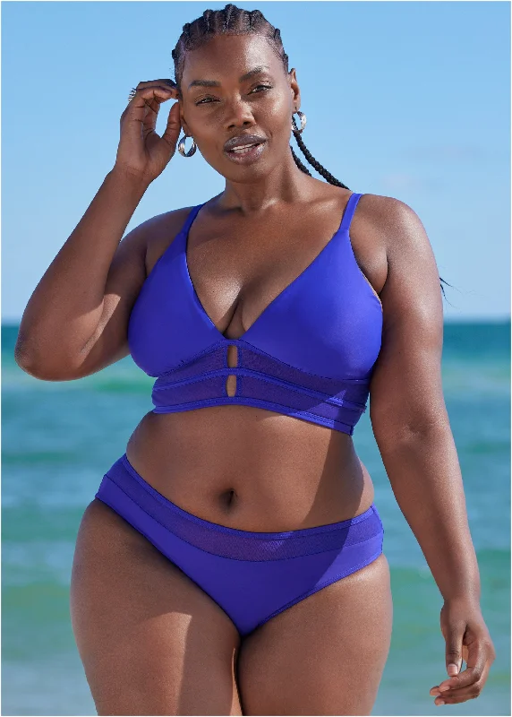 Mesh band low-rise bottom - Cobalt Blue